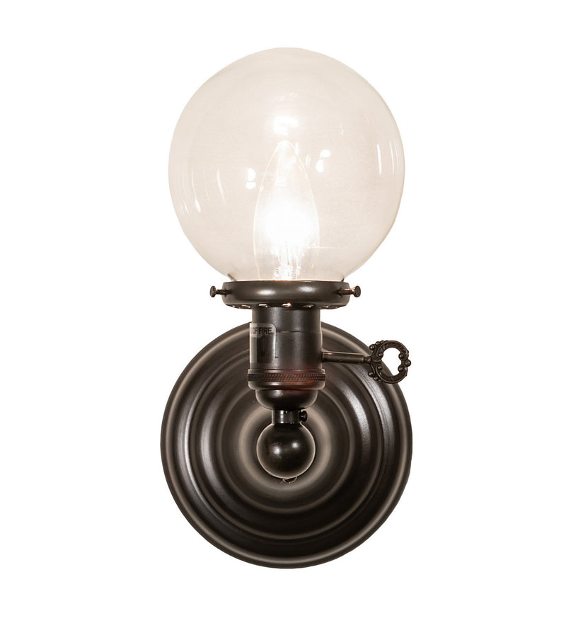 Meyda Tiffany 253879 One Light Wall Sconce, Craftsman Brown On Brass