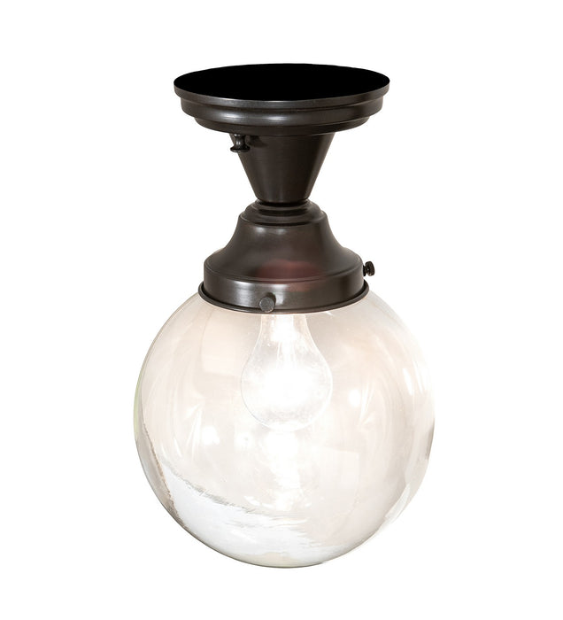 Meyda Tiffany 253880 One Light Semi-Flushmount, Craftsman Brown On Brass