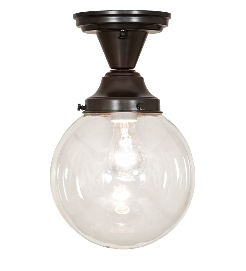 Meyda Tiffany 253880 One Light Semi-Flushmount, Craftsman Brown On Brass