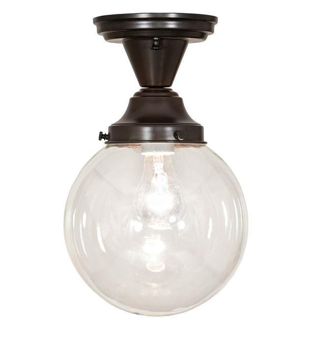 Meyda Tiffany 253880 One Light Semi-Flushmount, Craftsman Brown On Brass