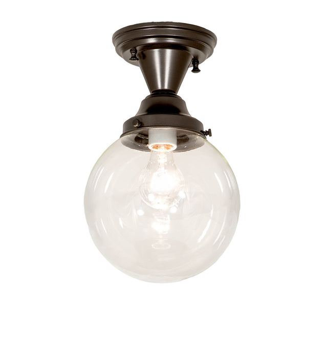 Meyda Tiffany 253880 One Light Semi-Flushmount, Craftsman Brown On Brass