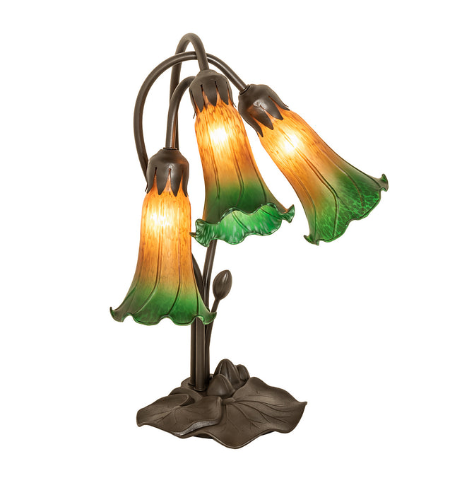 Meyda Tiffany 254243 Three Light Table Lamp, Mahogany Bronze