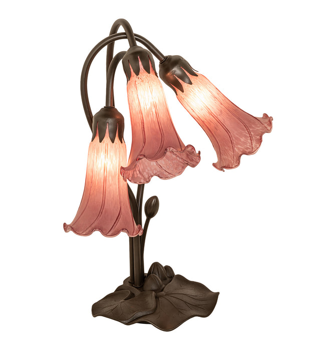 Meyda Tiffany 254357 Three Light Table Lamp, Mahogany Bronze