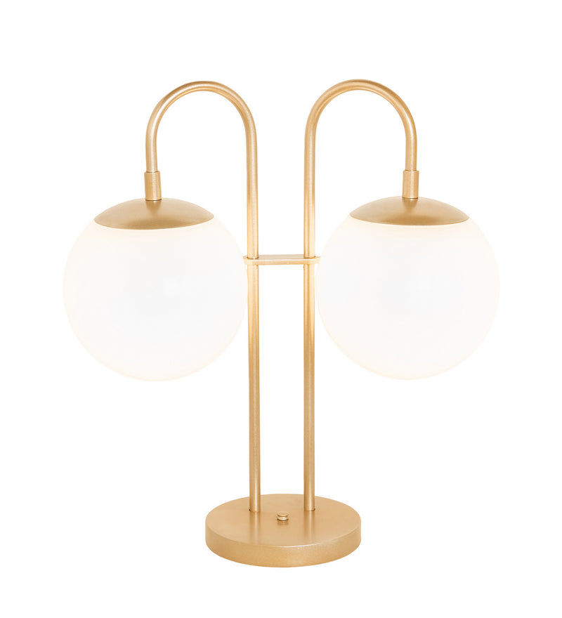 Meyda Tiffany 254472 Two Light Table Lamp, Champagne Metallic