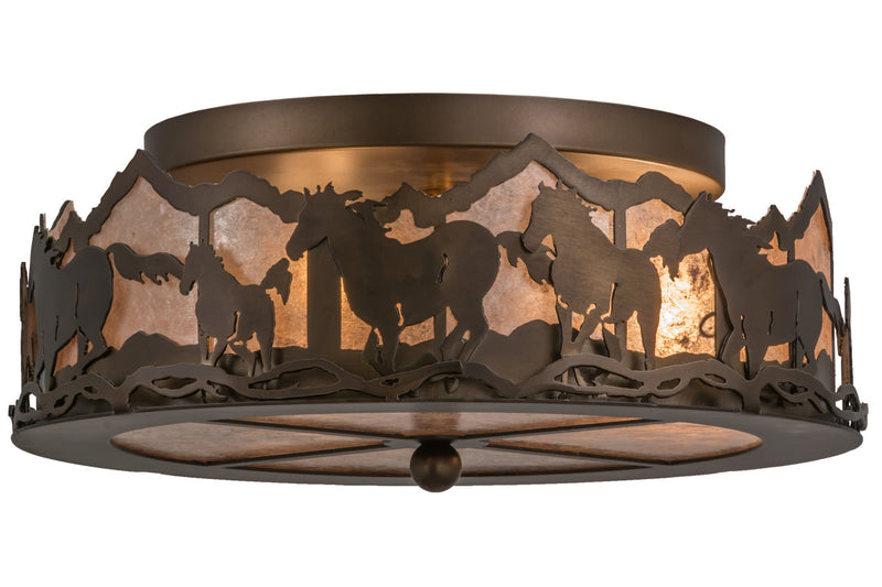 Meyda Tiffany 254703 LED Flushmount, Antique Copper