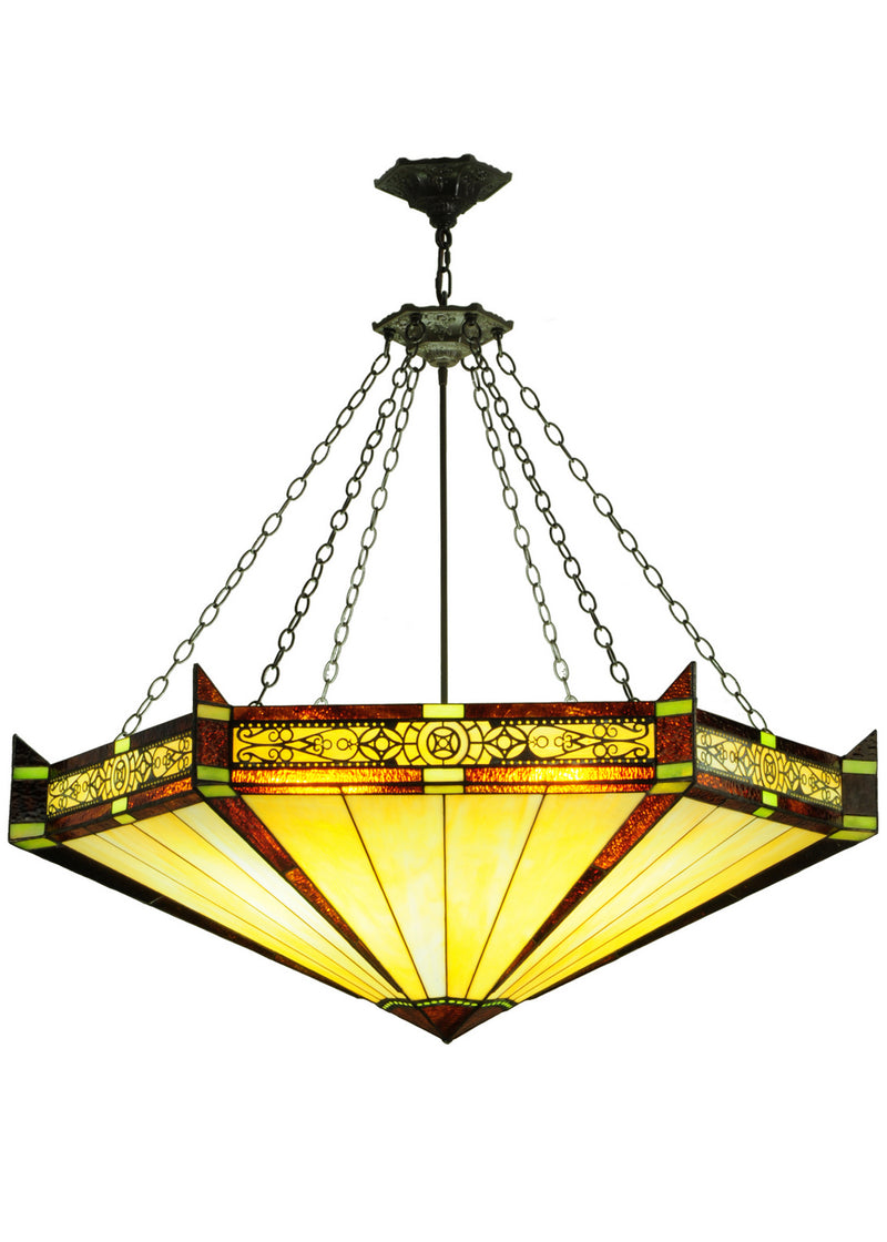 Meyda Tiffany 254938 Four Light Pendant, Timeless Bronze