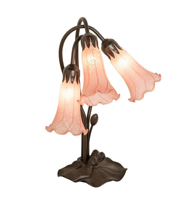 Meyda Tiffany 98715 Three Light Table Lamp, Mahogany Bronze