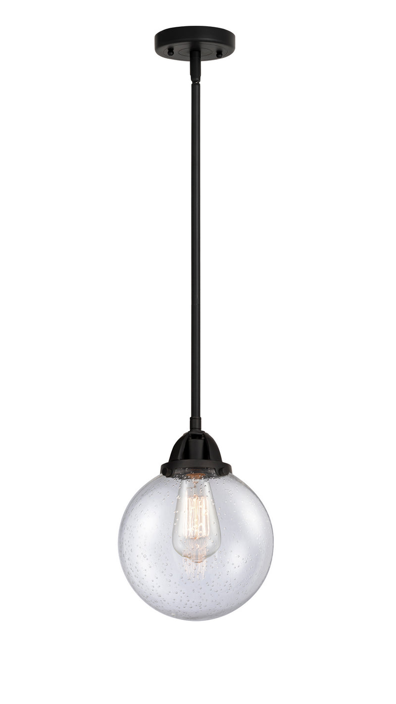 Innovations 288-1S-BK-G204-8 One Light Mini Pendant, Matte Black