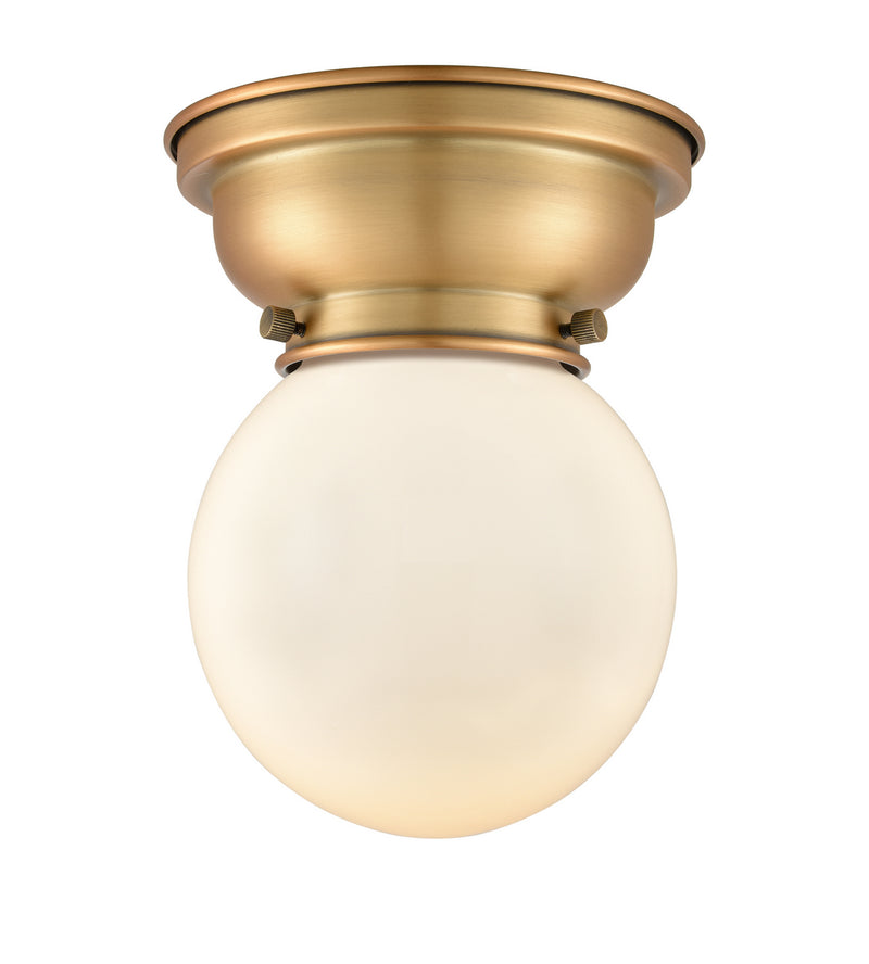 Innovations 623-1F-BB-G201-6 One Light Flush Mount, Brushed Brass