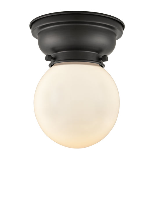 Innovations 623-1F-BK-G201-6 One Light Flush Mount, Matte Black