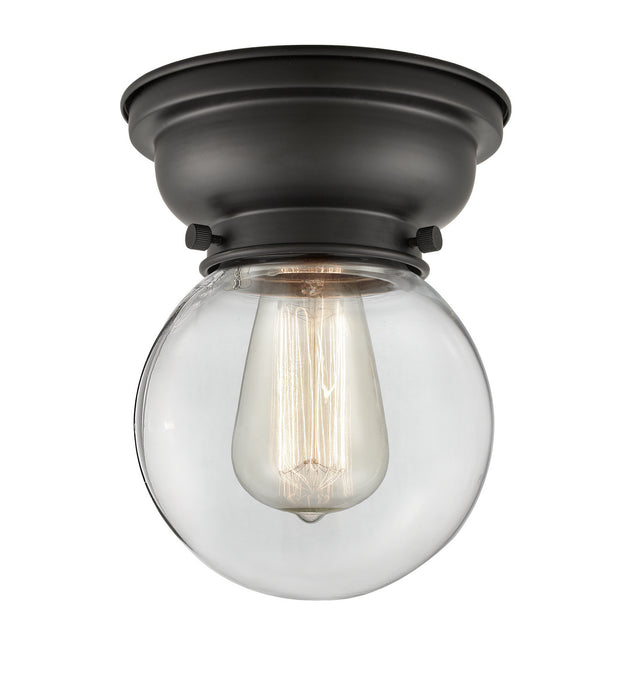Innovations 623-1F-BK-G202-6 One Light Flush Mount, Matte Black