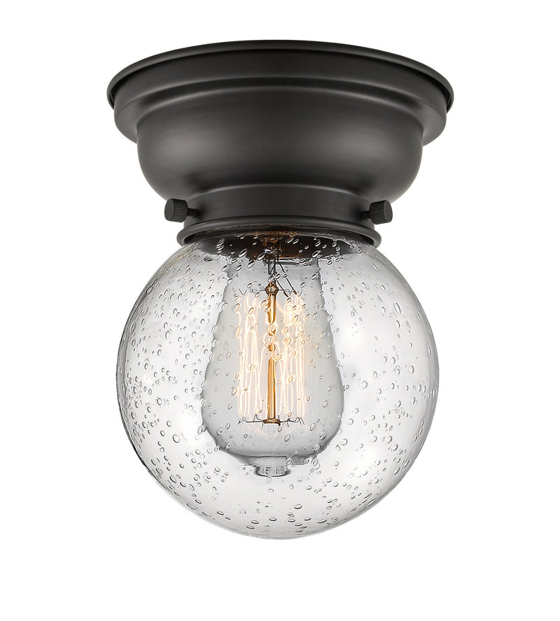 Innovations 623-1F-BK-G204-6 One Light Flush Mount, Matte Black