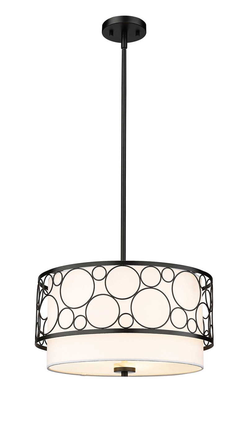 Z-Lite 197-17MB Three Light Pendant, Matte Black