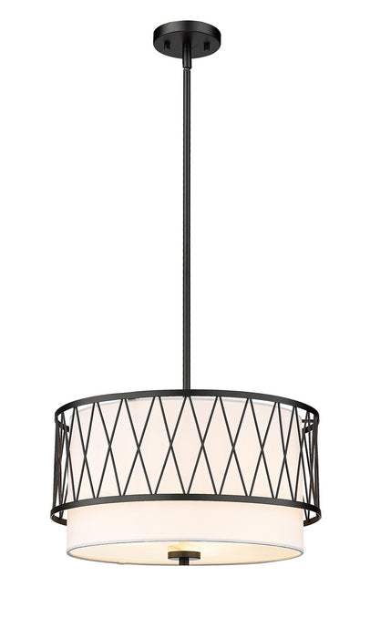 Z-Lite 198-17MB Three Light Pendant, Matte Black