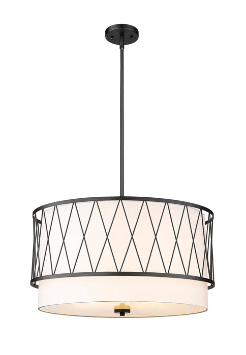 Z-Lite 198-24MB Four Light Pendant, Matte Black
