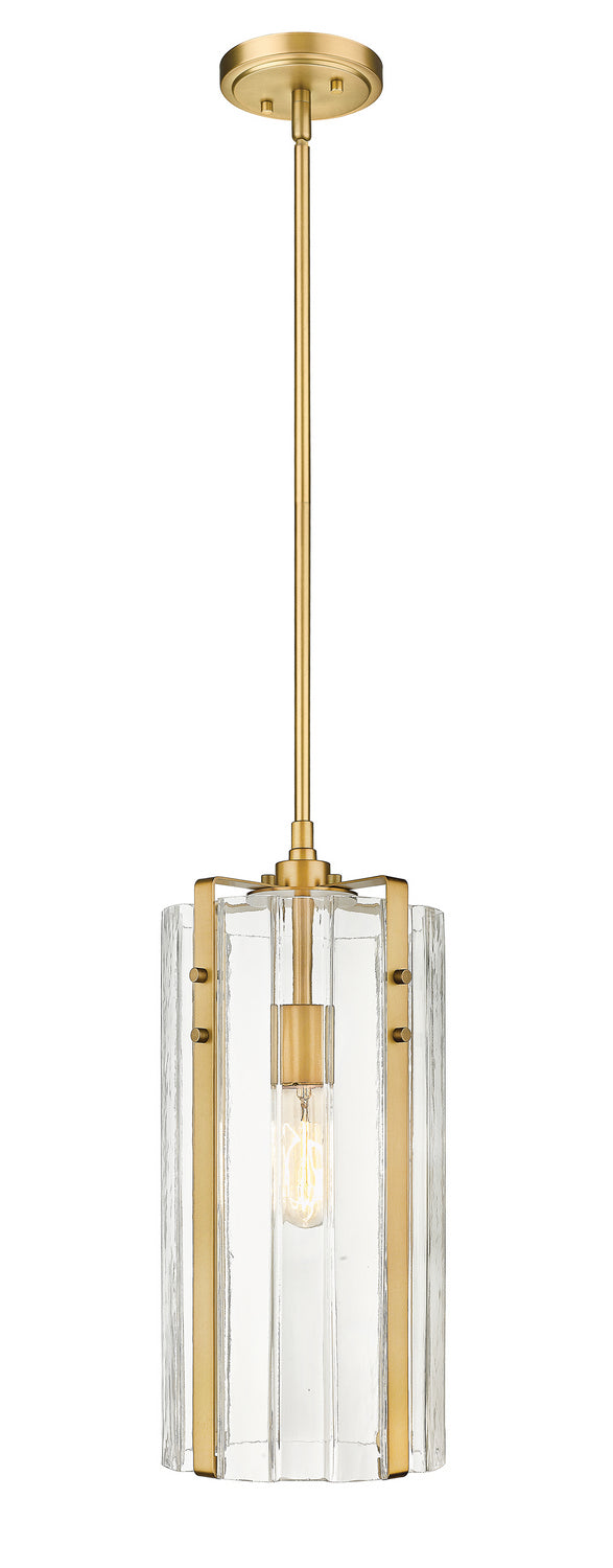 Z-Lite 3036P8-RB One Light Pendant, Rubbed Brass