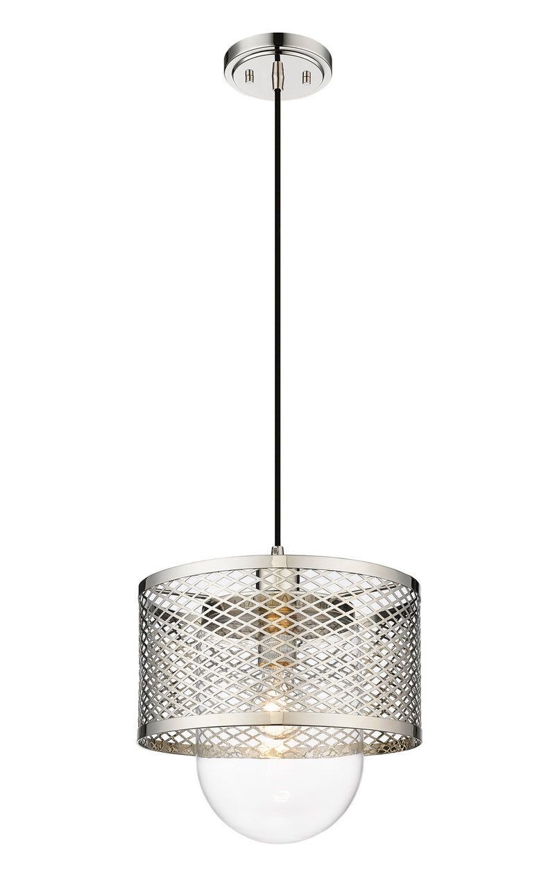 Z-Lite 3037P11-PN One Light Pendant, Polished Nickel