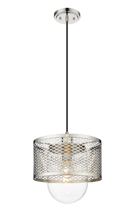 Z-Lite 3037P11-PN One Light Pendant, Polished Nickel