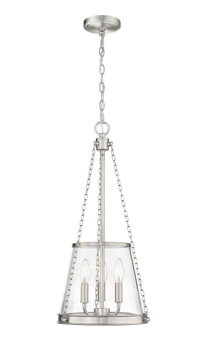 Z-Lite 341P12-BN Three Light Pendant, Brushed Nickel