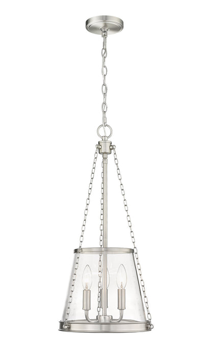 Z-Lite 341P12-BN Three Light Pendant, Brushed Nickel
