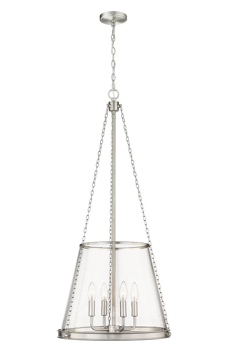 Z-Lite 341P18-BN Four Light Pendant, Brushed Nickel