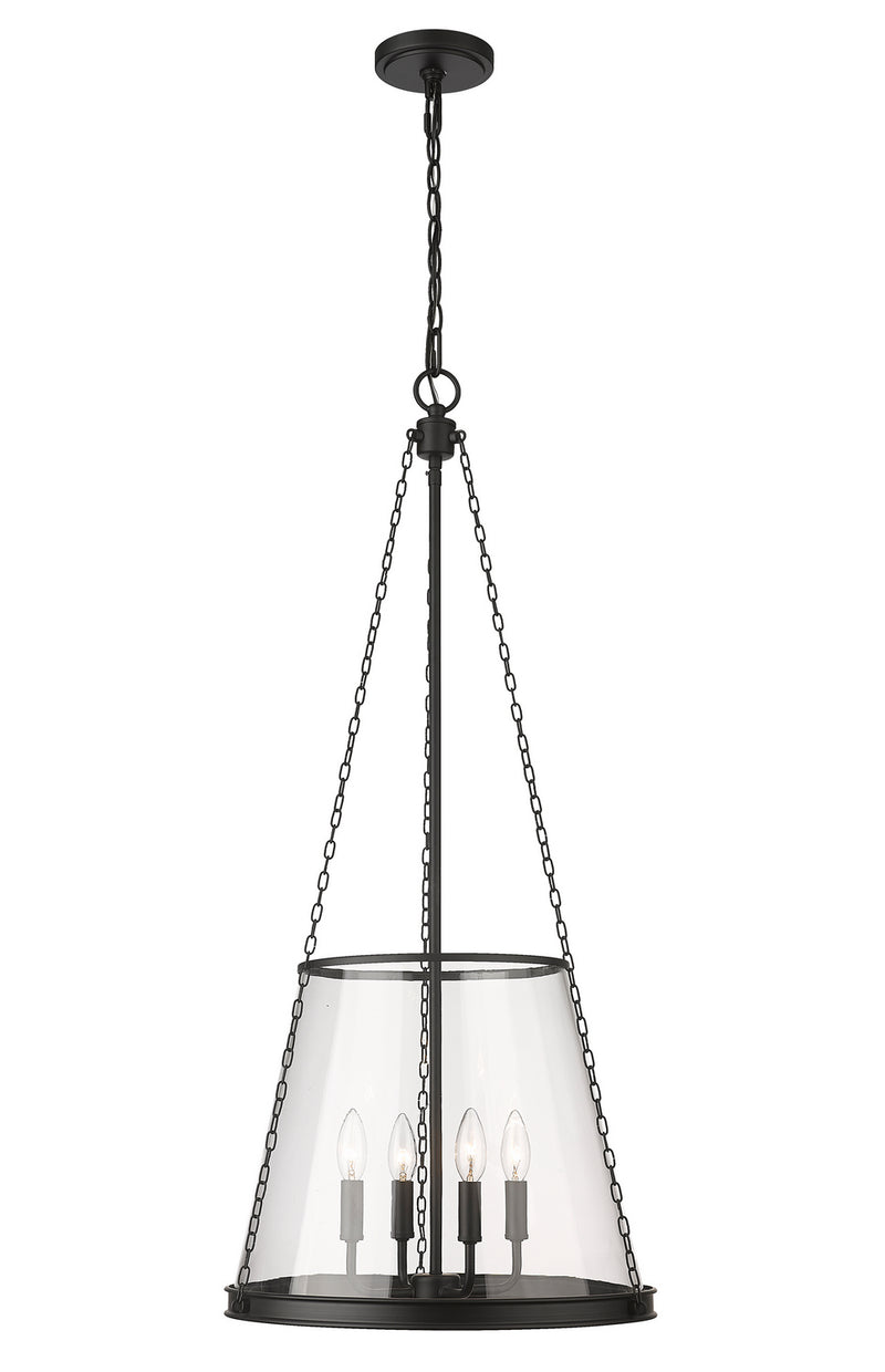 Z-Lite 341P18-MB Four Light Pendant, Matte Black