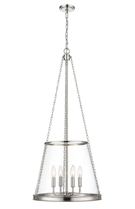 Z-Lite 341P18-PN Four Light Pendant, Polished Nickel