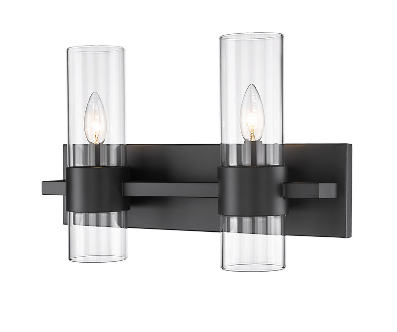 Z-Lite 343-2V-MB Two Light Vanity, Matte Black
