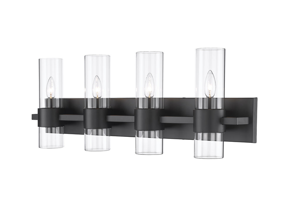 Z-Lite 343-4V-MB Four Light Vanity, Matte Black