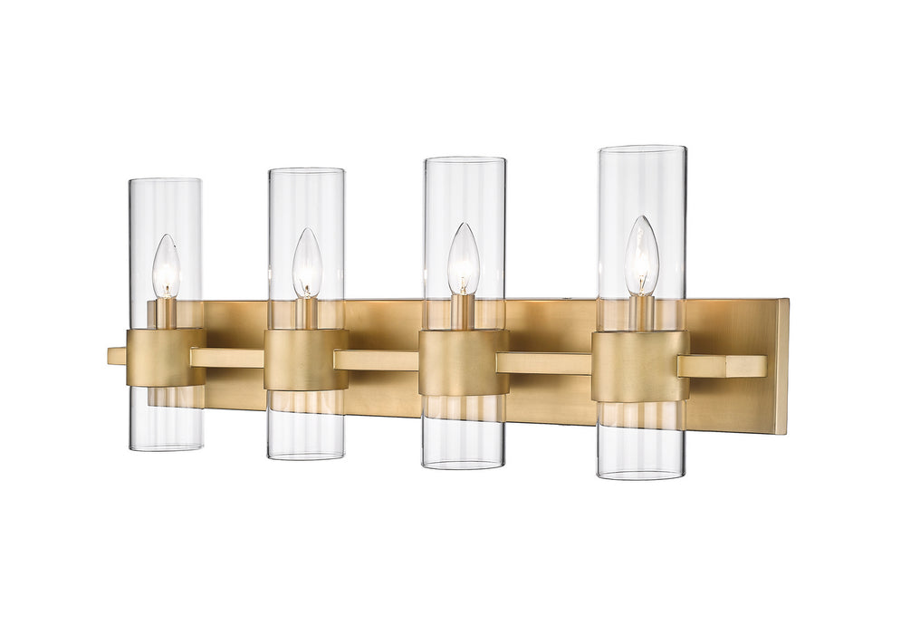 Z-Lite 343-4V-RB Four Light Vanity, Rubbed Brass