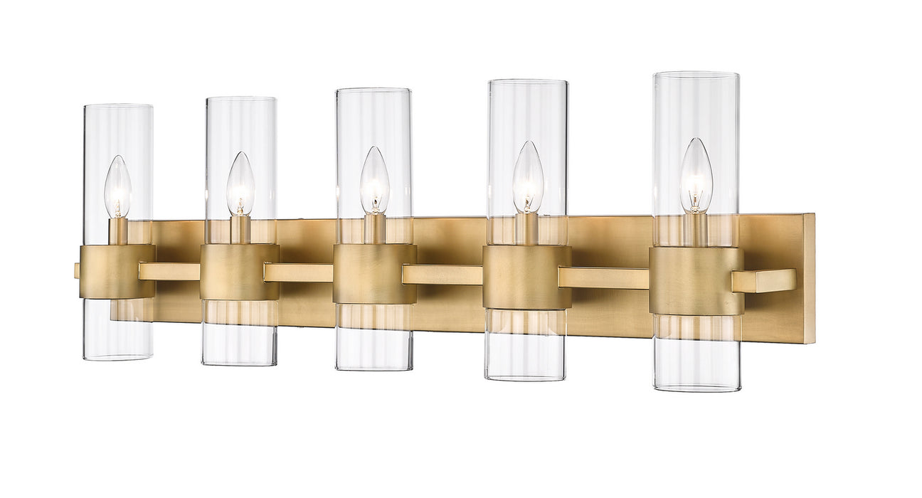 Z-Lite 343-5V-RB Five Light Vanity, Rubbed Brass