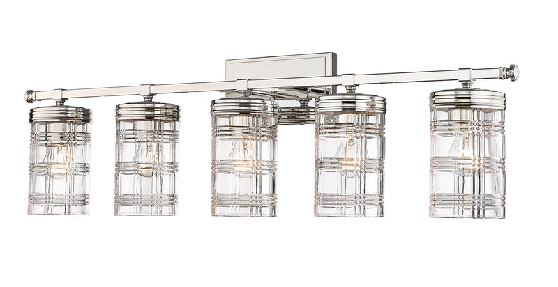 Z-Lite 344-5V-PN Five Light Vanity, Polished Nickel