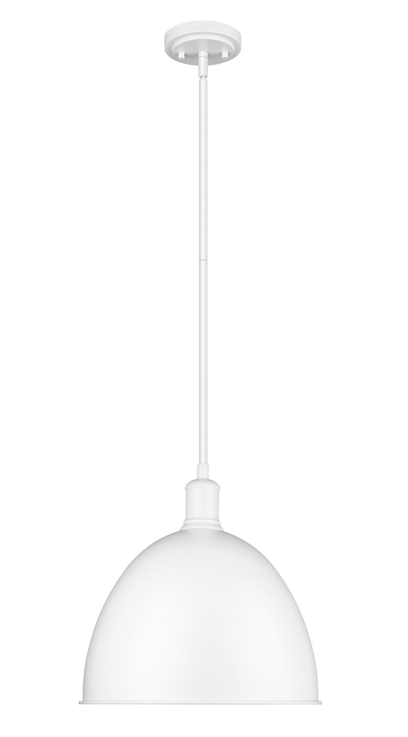 Z-Lite 4500P12-SW One Light Pendant, Satin White