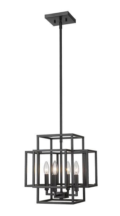 Z-Lite 454-14MB Four Light Pendant, Matte Black
