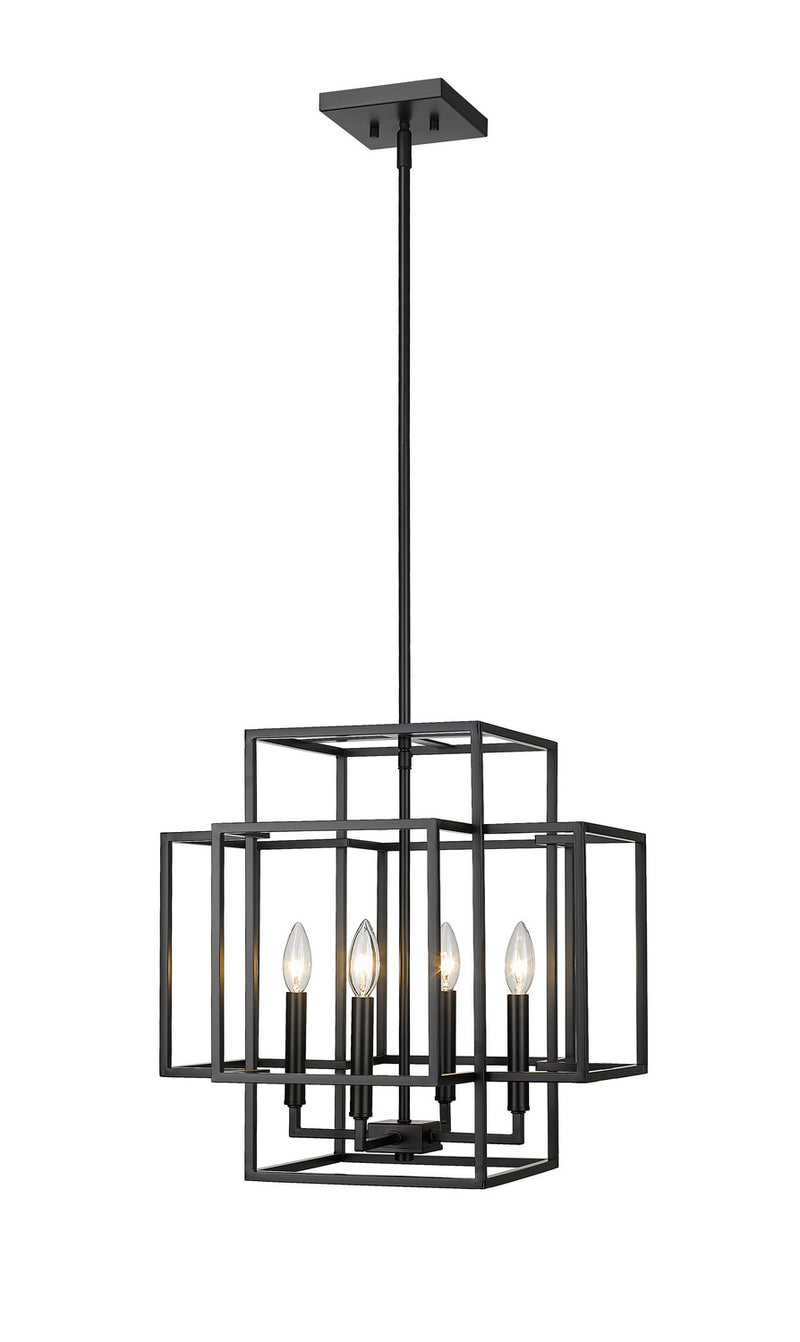 Z-Lite 454-18MB Four Light Chandelier, Matte Black