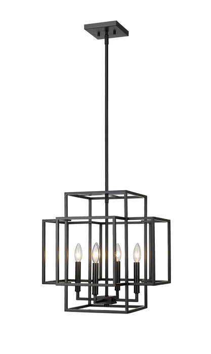 Z-Lite 454-18MB Four Light Chandelier, Matte Black