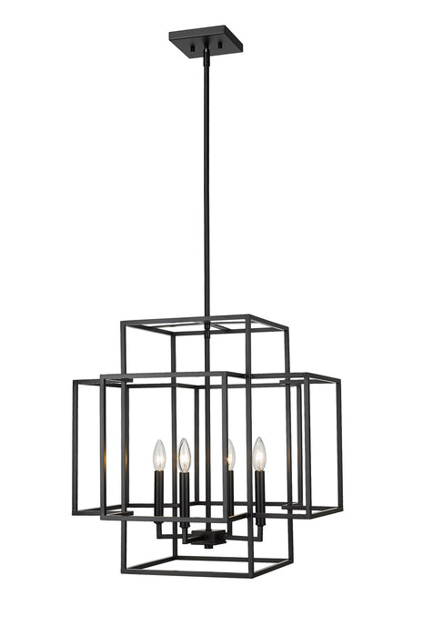 Z-Lite 454-22MB Four Light Chandelier, Matte Black