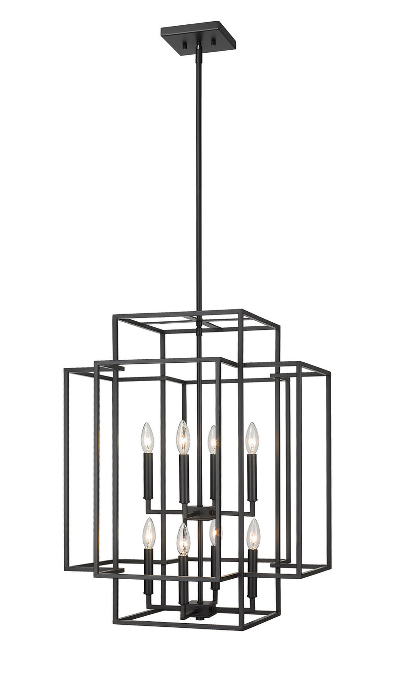 Z-Lite 454-28MB Eight Light Chandelier, Matte Black