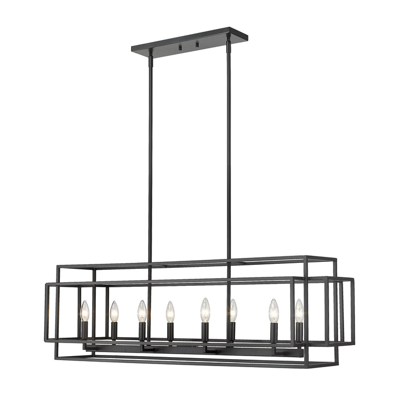 Z-Lite 454-44L-MB Eight Light Linear Chandelier, Matte Black