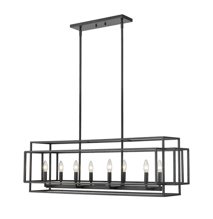 Z-Lite 454-44L-MB Eight Light Linear Chandelier, Matte Black