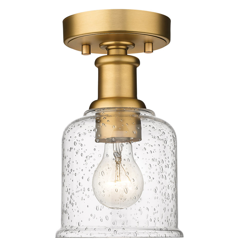 Z-Lite 734F1-HBR One Light Flush Mount, Heritage Brass