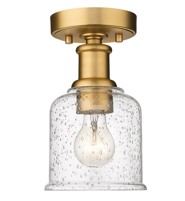 Z-Lite 734F1-HBR One Light Flush Mount, Heritage Brass