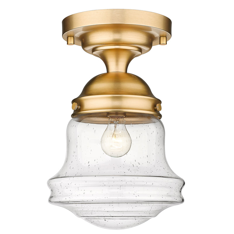 Z-Lite 736F10-HBR One Light Flush Mount, Heritage Brass