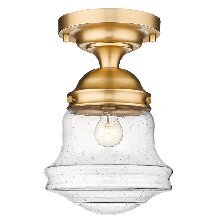 Z-Lite 736F10-HBR One Light Flush Mount, Heritage Brass