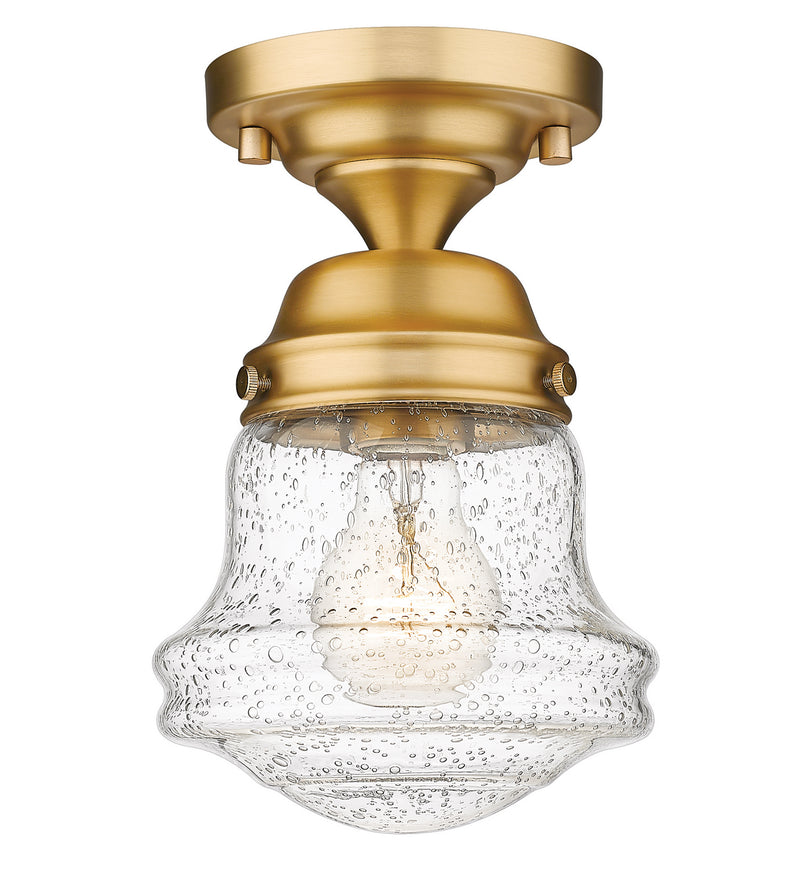 Z-Lite 736F1-HBR One Light Flush Mount, Heritage Brass