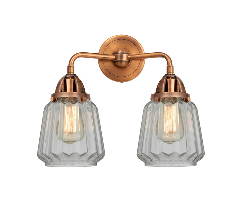 Innovations 288-2W-AC-G142 Two Light Bath Vanity, Antique Copper