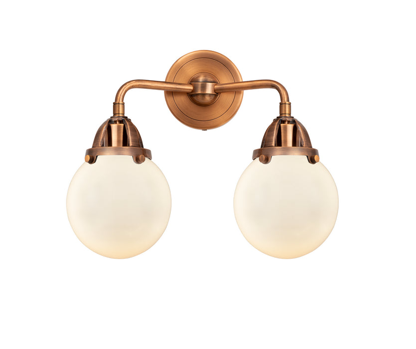 Innovations 288-2W-AC-G201-6 Two Light Bath Vanity, Antique Copper