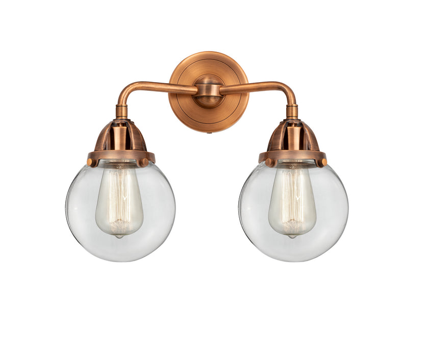 Innovations 288-2W-AC-G202-6 Two Light Bath Vanity, Antique Copper