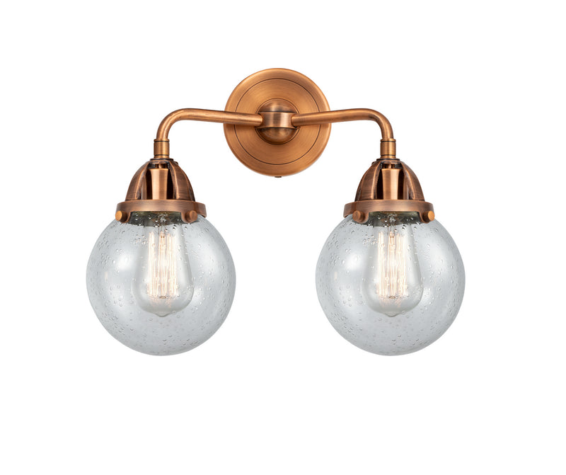 Innovations 288-2W-AC-G204-6 Two Light Bath Vanity, Antique Copper