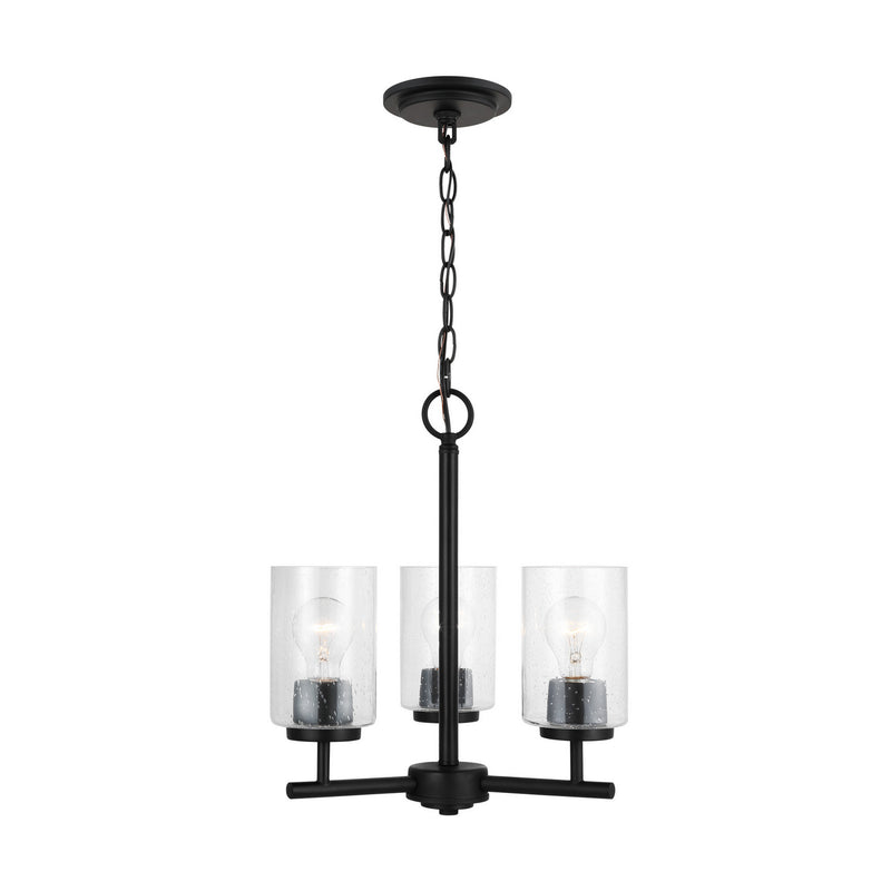 Generation Lighting 31170-112 Three Light Chandelier, Midnight Black
